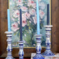 Blue Chinoiserie Candlestick Set - Small