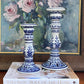 Blue Chinoiserie Candlestick Set - Small