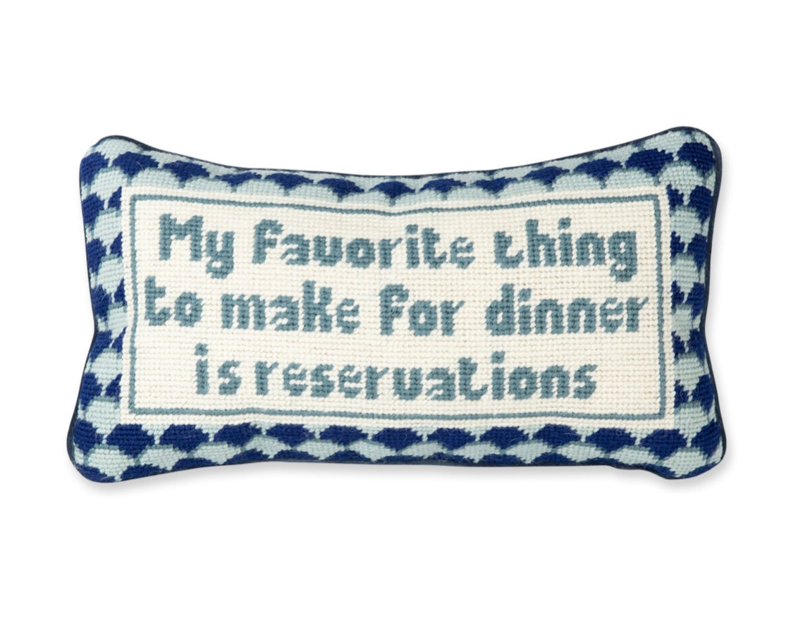 Reservations Needlepoint Pillow