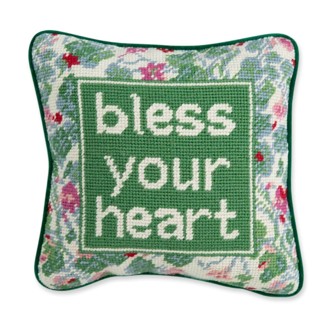 Bless Your Heart Needlepoint Pillow